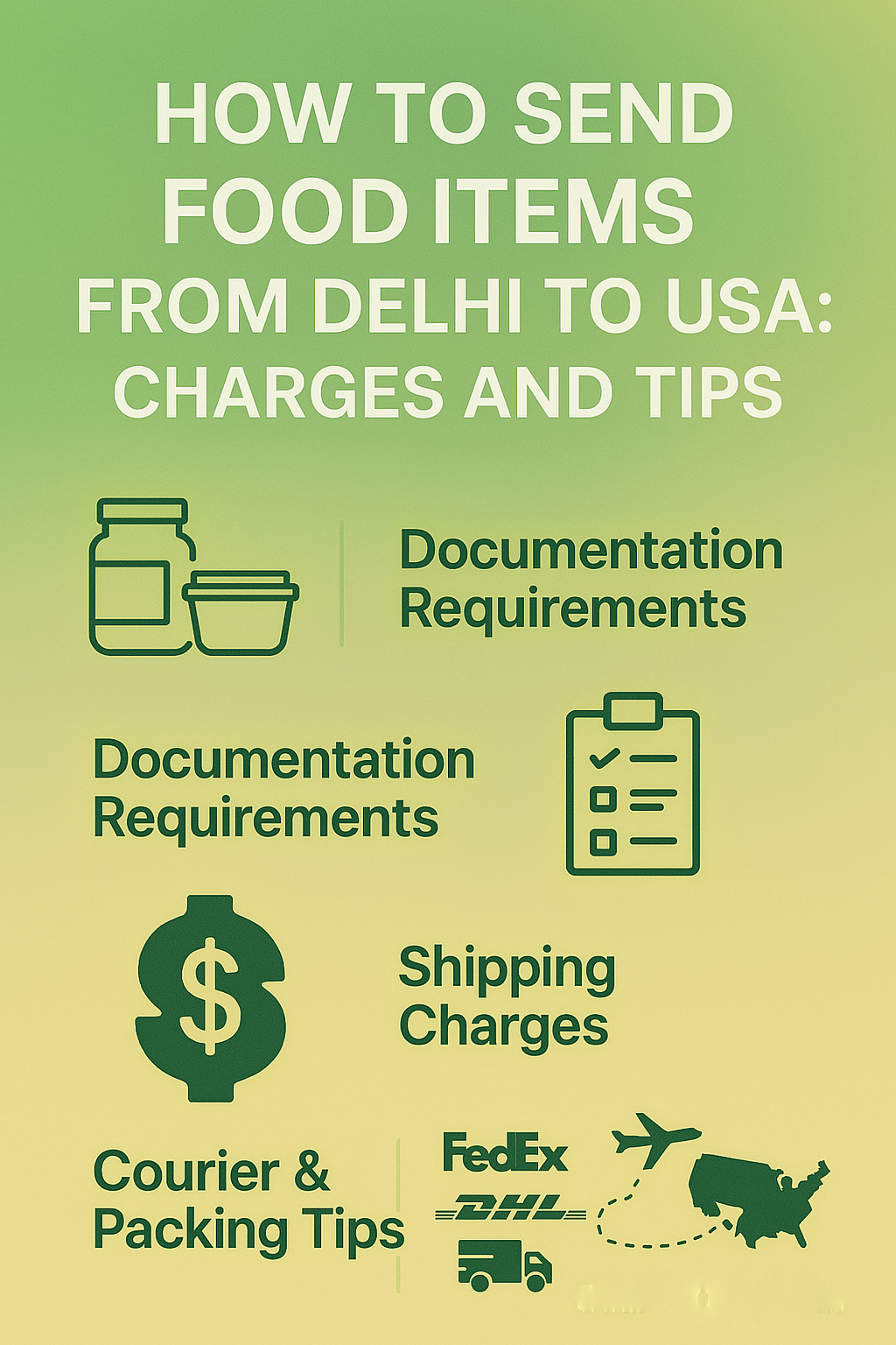 Send Food Trading How to Send Food Items from Delhi to USA: Charges and Tips