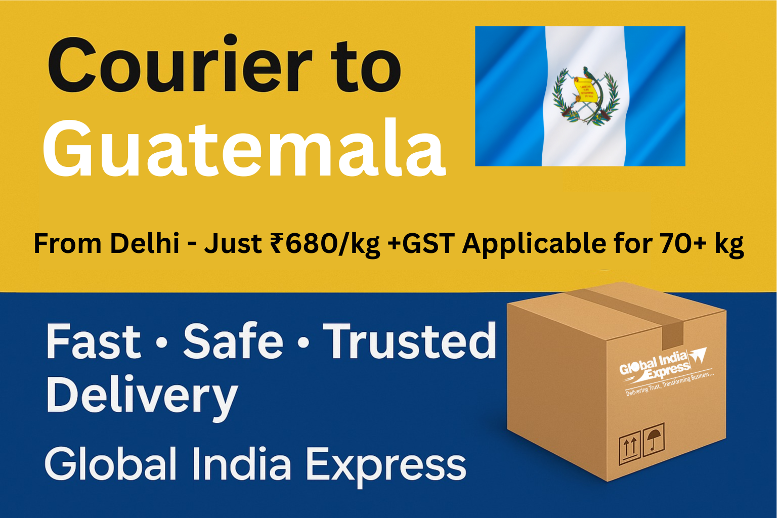 Courier Charges From Delhi To Guatemala