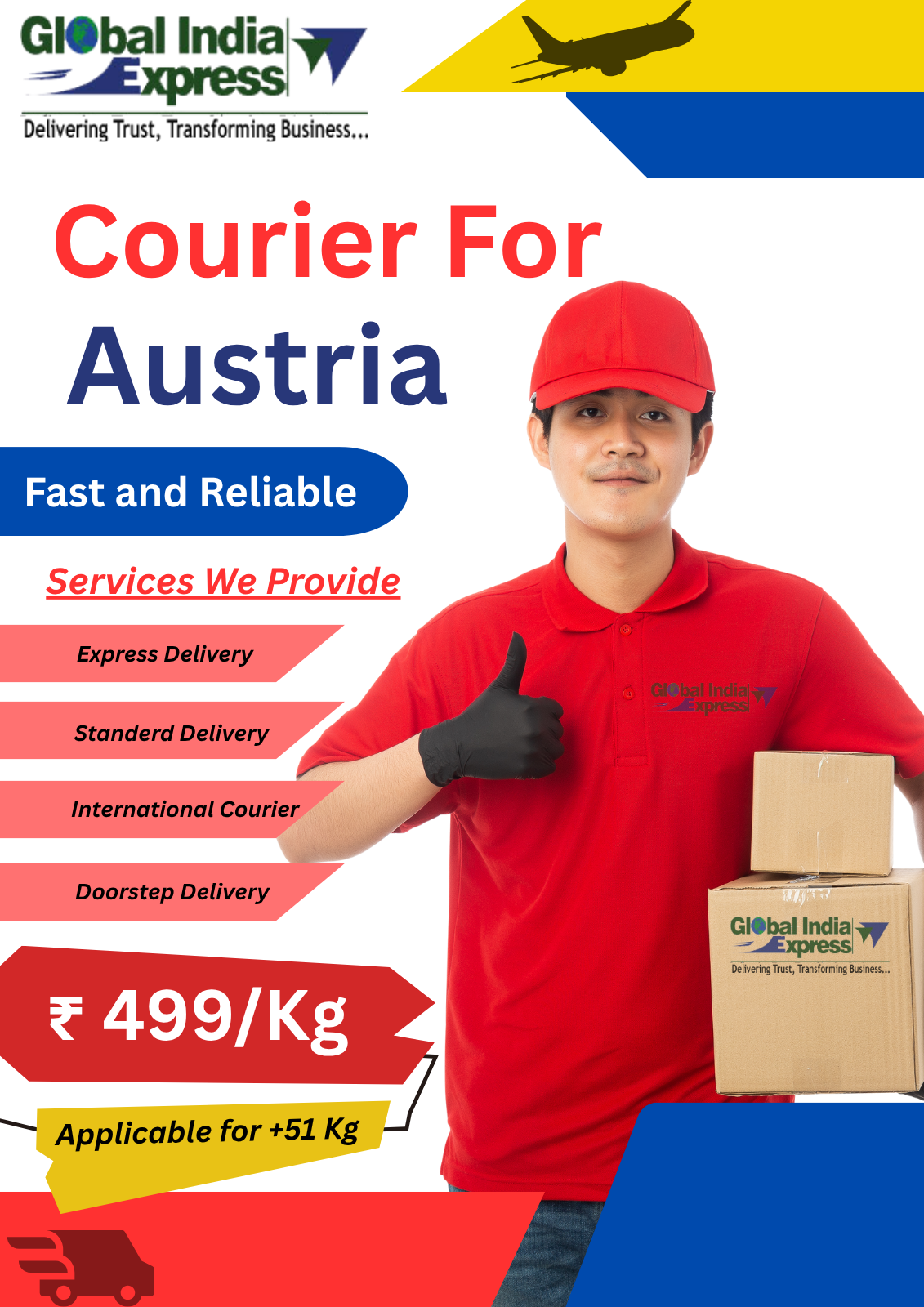 Courier Charges For Austria From delhi