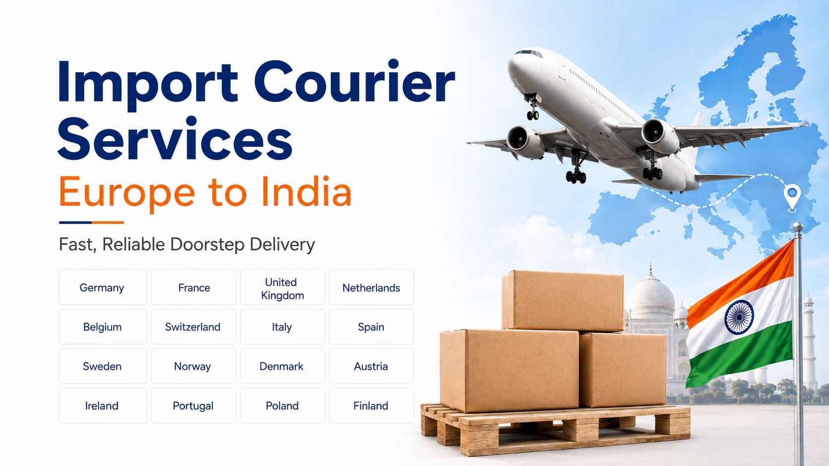 Import courier services from Europe to India